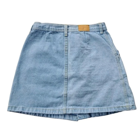 Light Wash Denim Jean Mini Skirt,  Button Down, S - Picture 5 of 6
